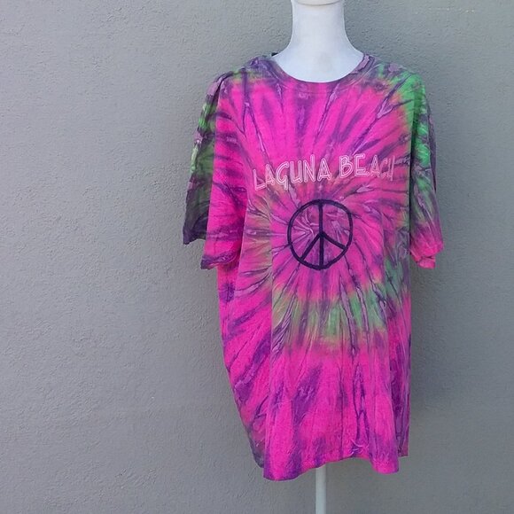 Laguna Beach (California) Tee Shirt Tie-Dye S/S Pink Cabo Cotton   XL - Picture 5 of 7